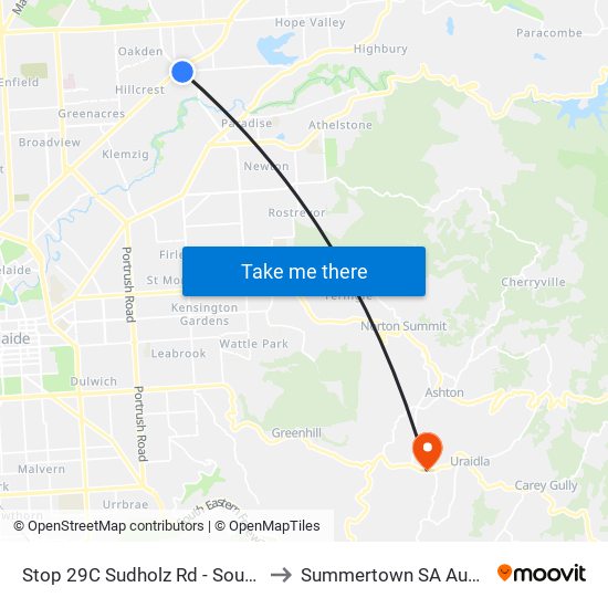 Stop 29C Sudholz Rd - South side to Summertown SA Australia map