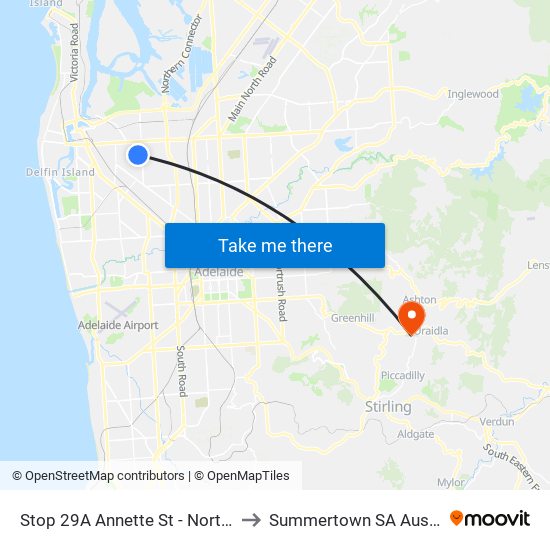 Stop 29A Annette St - North side to Summertown SA Australia map