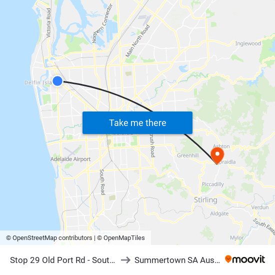 Stop 29 Old Port Rd - South side to Summertown SA Australia map