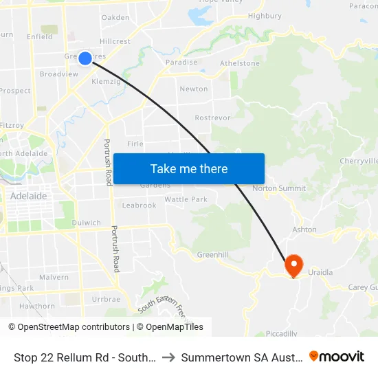 Stop 22 Rellum Rd - South side to Summertown SA Australia map