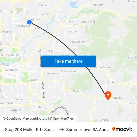 Stop 20B Muller Rd - South side to Summertown SA Australia map