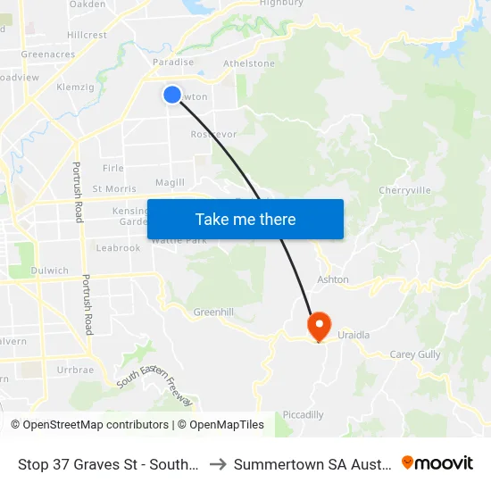 Stop 37 Graves St - South side to Summertown SA Australia map