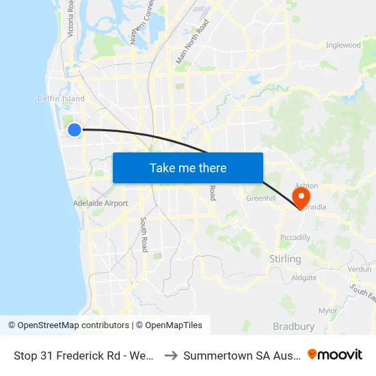 Stop 31 Frederick Rd - West side to Summertown SA Australia map