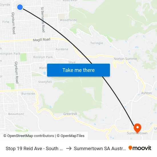 Stop 19 Reid Ave - South side to Summertown SA Australia map