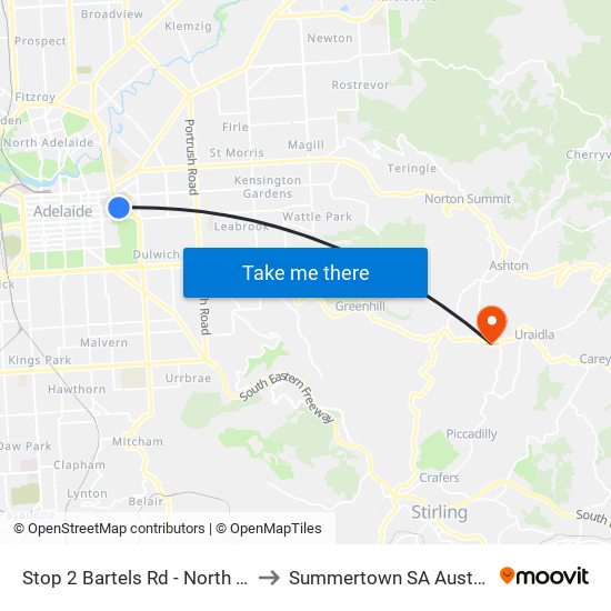 Stop 2 Bartels Rd - North side to Summertown SA Australia map