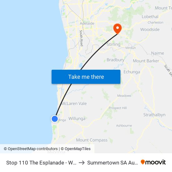 Stop 110 The Esplanade - West side to Summertown SA Australia map