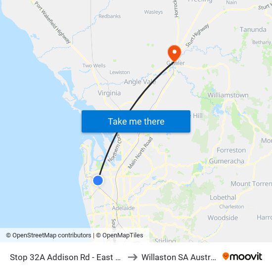 Stop 32A Addison Rd - East side to Willaston SA Australia map
