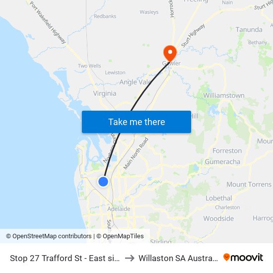 Stop 27 Trafford St - East side to Willaston SA Australia map