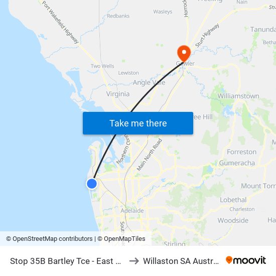 Stop 35B Bartley Tce - East side to Willaston SA Australia map