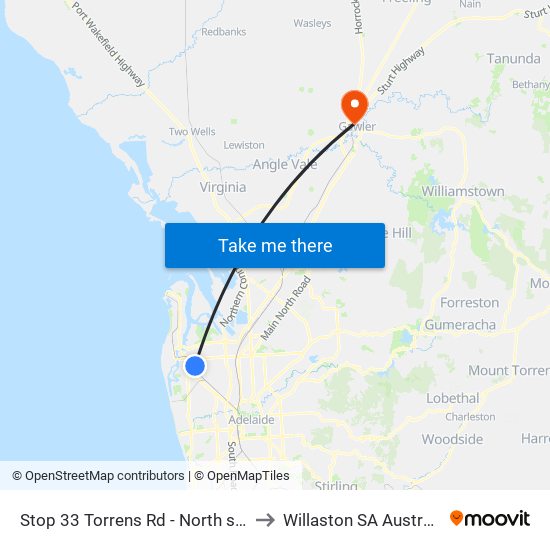 Stop 33 Torrens Rd - North side to Willaston SA Australia map