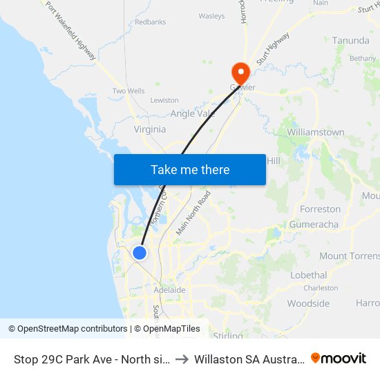 Stop 29C Park Ave - North side to Willaston SA Australia map