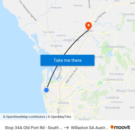 Stop 34A Old Port Rd - South side to Willaston SA Australia map