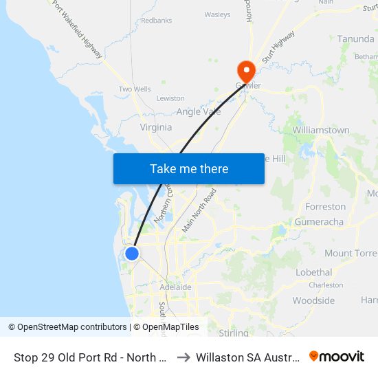 Stop 29 Old Port Rd - North side to Willaston SA Australia map