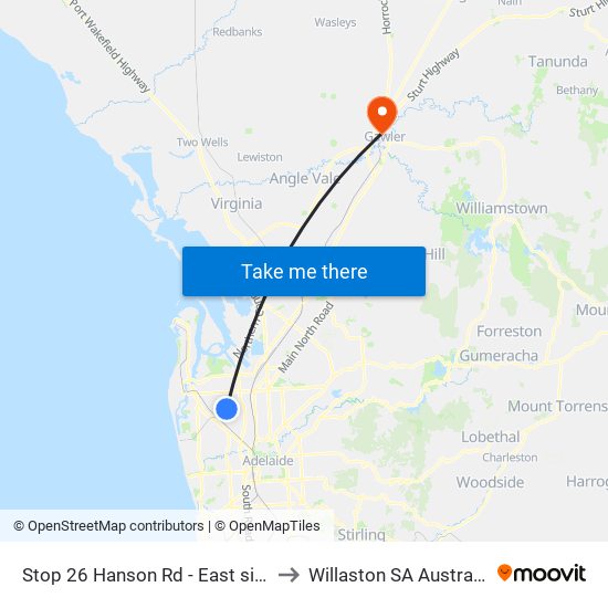 Stop 26 Hanson Rd - East side to Willaston SA Australia map