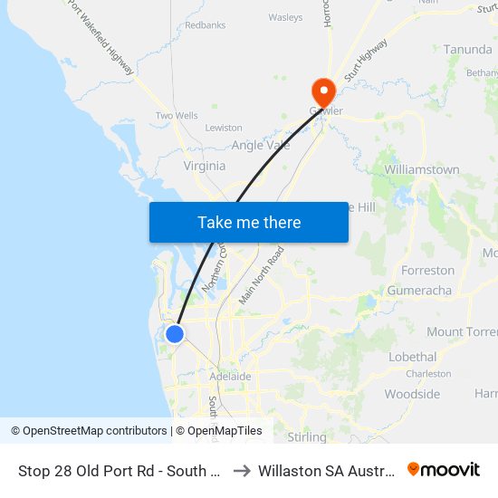 Stop 28 Old Port Rd - South side to Willaston SA Australia map