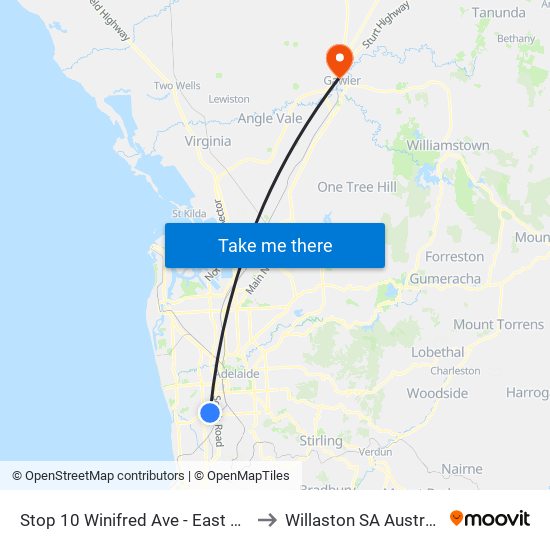 Stop 10 Winifred Ave - East side to Willaston SA Australia map