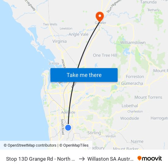 Stop 13D Grange Rd - North side to Willaston SA Australia map