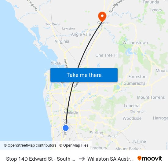 Stop 14D Edward St - South side to Willaston SA Australia map