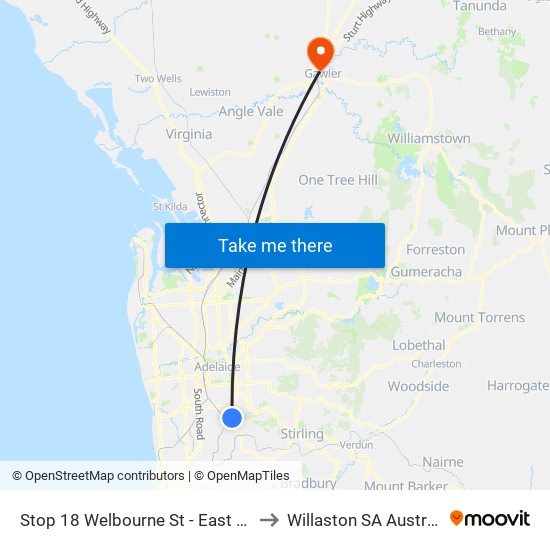Stop 18 Welbourne St - East side to Willaston SA Australia map