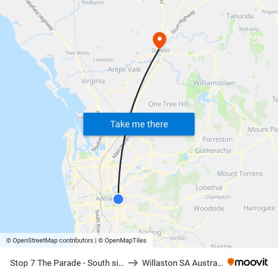 Stop 7 The Parade - South side to Willaston SA Australia map