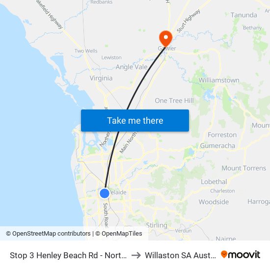 Stop 3 Henley Beach Rd - North side to Willaston SA Australia map