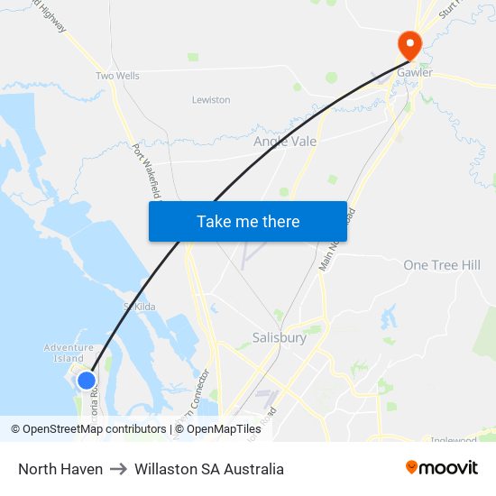 North Haven to Willaston SA Australia map