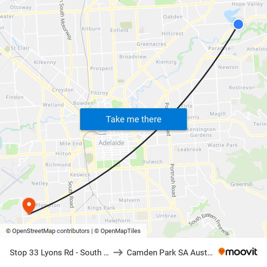 Stop 33 Lyons Rd - South side to Camden Park SA Australia map