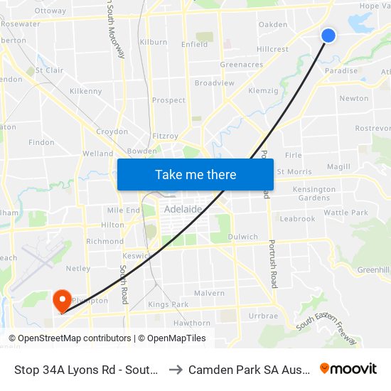 Stop 34A Lyons Rd - South side to Camden Park SA Australia map