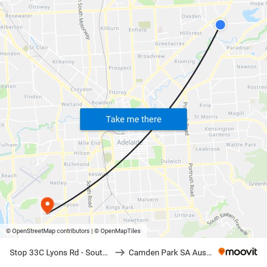 Stop 33C Lyons Rd - South side to Camden Park SA Australia map