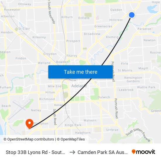 Stop 33B Lyons Rd - South side to Camden Park SA Australia map