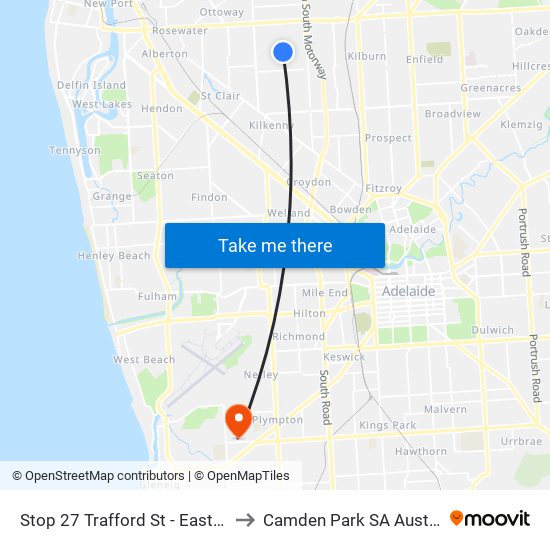 Stop 27 Trafford St - East side to Camden Park SA Australia map