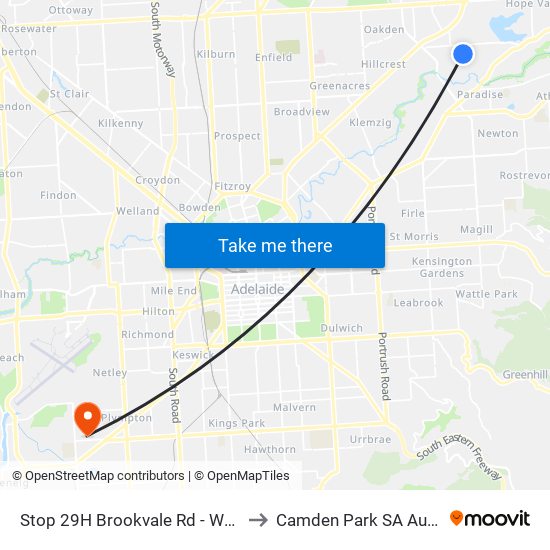 Stop 29H Brookvale Rd - West side to Camden Park SA Australia map