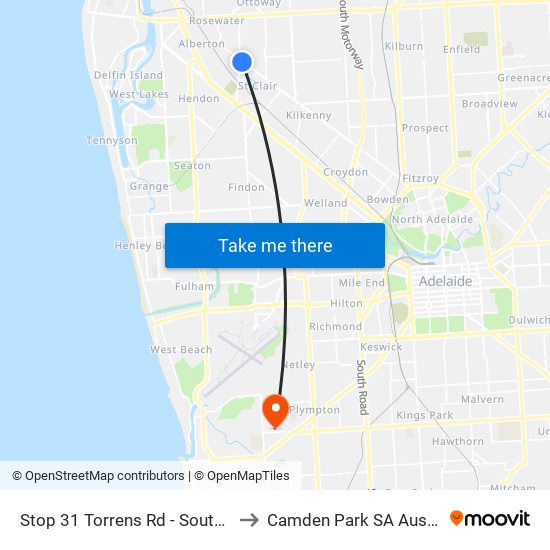 Stop 31 Torrens Rd - South side to Camden Park SA Australia map