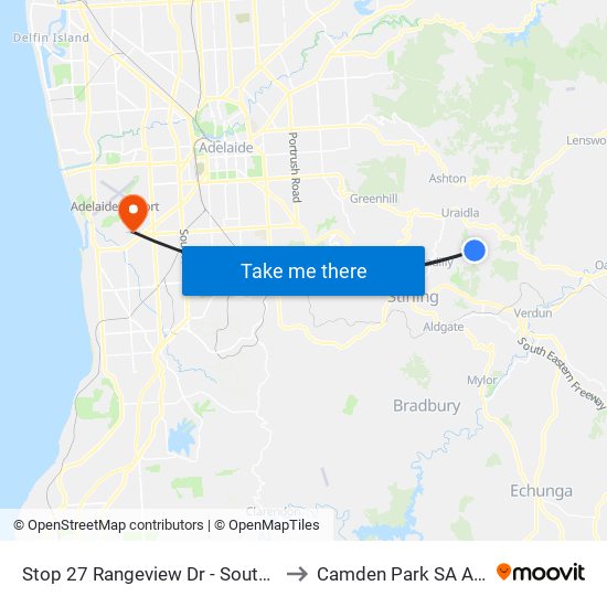 Stop 27 Rangeview Dr - South East side to Camden Park SA Australia map