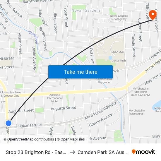 Stop 23 Brighton Rd - East side to Camden Park SA Australia map
