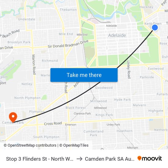 Stop 3 Flinders St - North West side to Camden Park SA Australia map