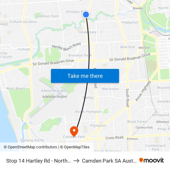 Stop 14 Hartley Rd - North side to Camden Park SA Australia map