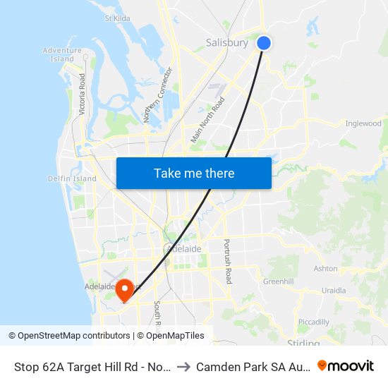 Stop 62A Target Hill Rd - North side to Camden Park SA Australia map