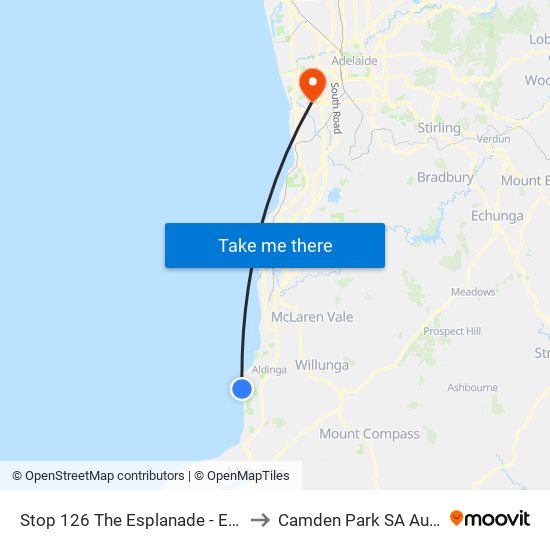 Stop 126 The Esplanade - East side to Camden Park SA Australia map