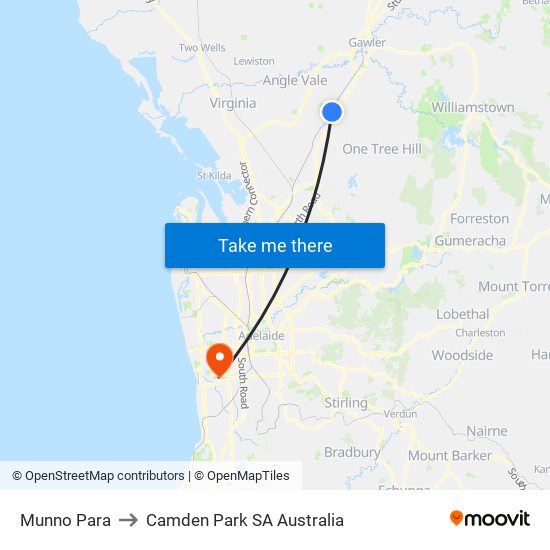 Munno Para to Camden Park SA Australia map