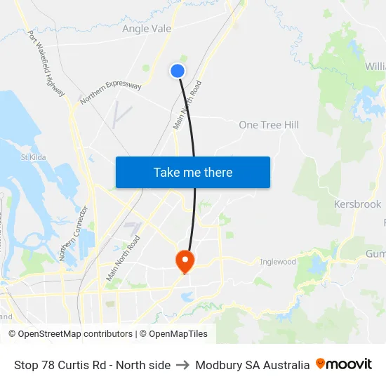 Stop 78 Curtis Rd - North side to Modbury SA Australia map
