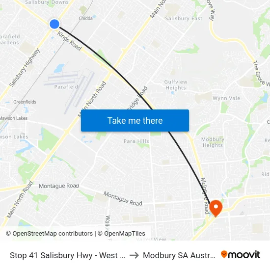 Stop 41 Salisbury Hwy - West side to Modbury SA Australia map