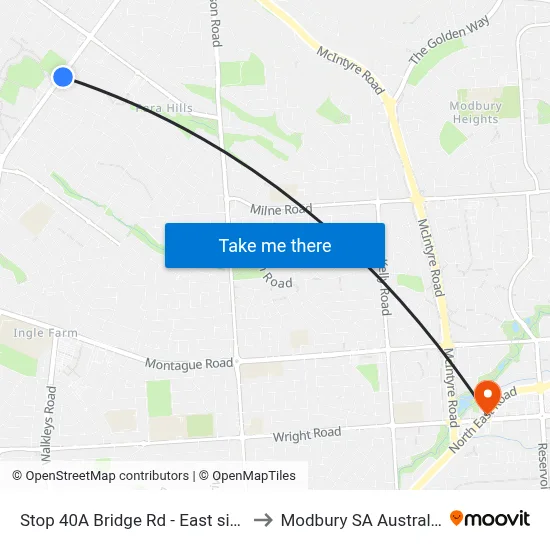 Stop 40A Bridge Rd - East side to Modbury SA Australia map