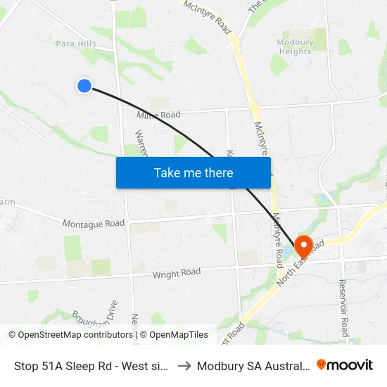 Stop 51A Sleep Rd - West side to Modbury SA Australia map