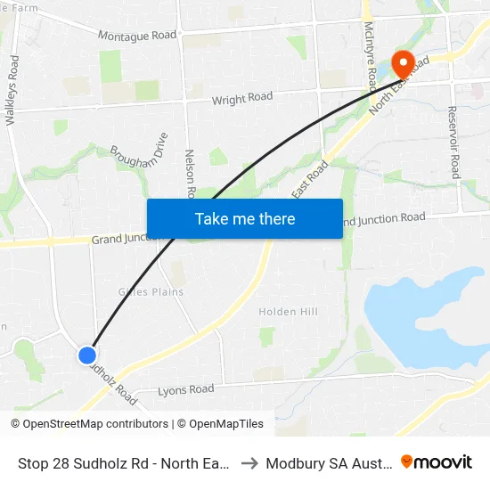 Stop 28 Sudholz Rd - North East side to Modbury SA Australia map