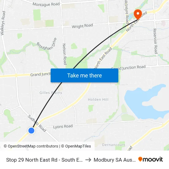 Stop 29 North East Rd - South East side to Modbury SA Australia map