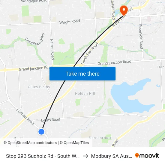 Stop 29B Sudholz Rd - South West side to Modbury SA Australia map