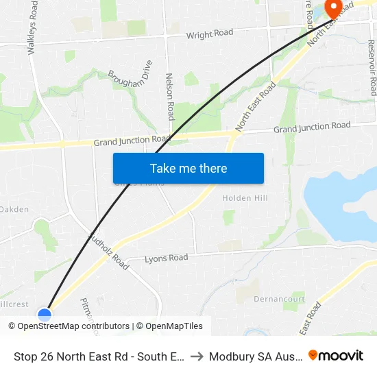 Stop 26 North East Rd - South East side to Modbury SA Australia map