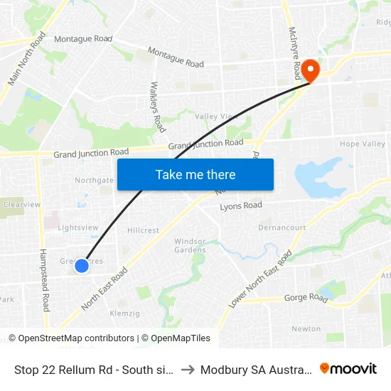 Stop 22 Rellum Rd - South side to Modbury SA Australia map