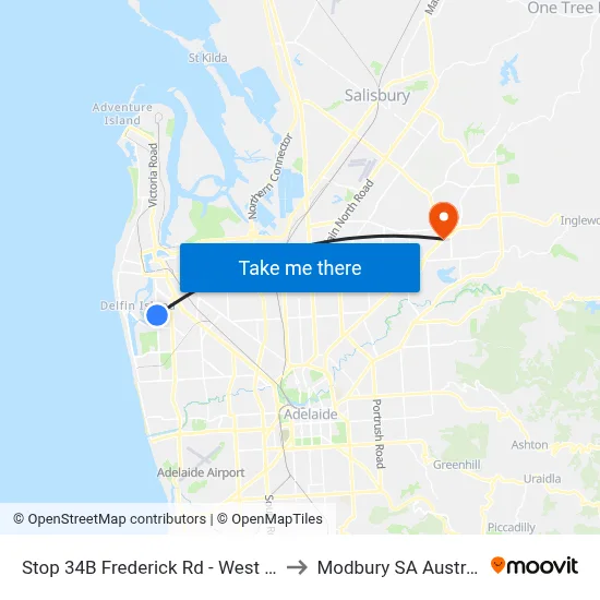 Stop 34B Frederick Rd - West side to Modbury SA Australia map